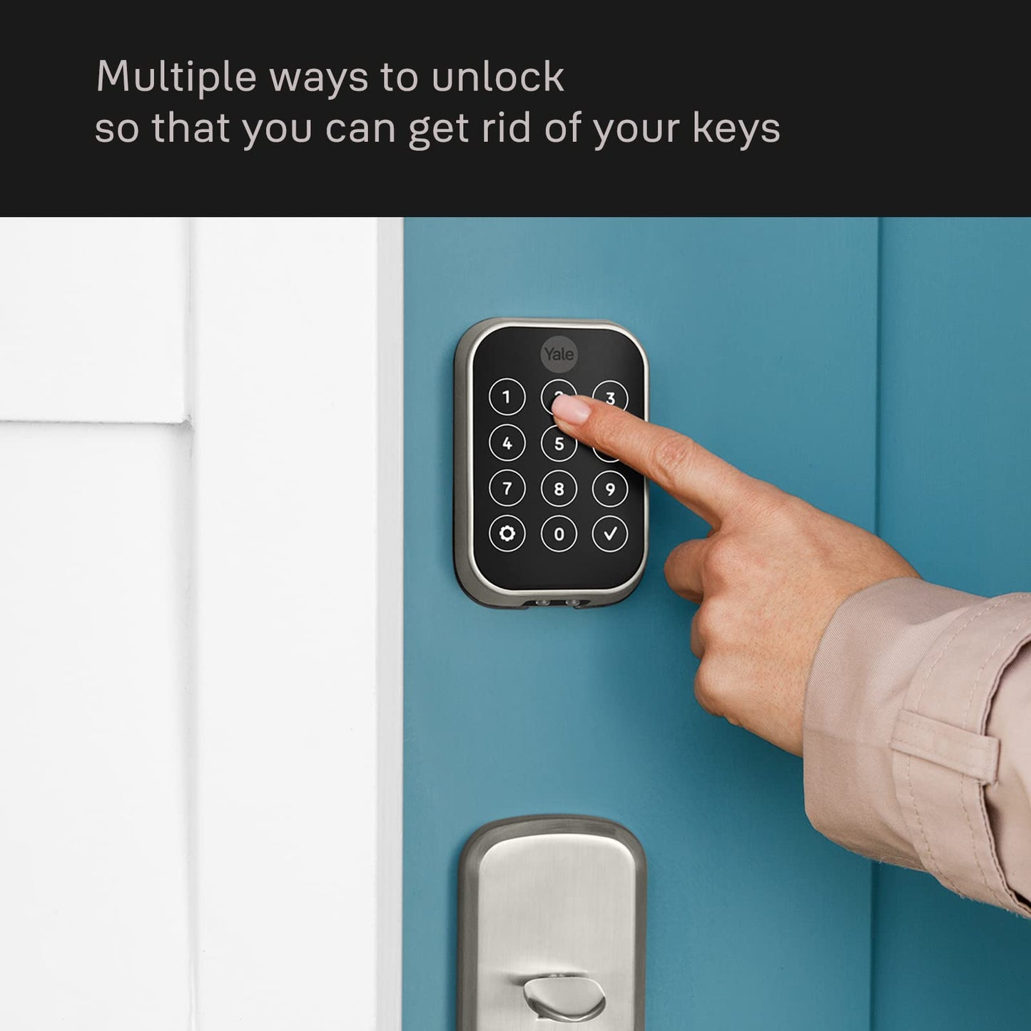 Yale Security Assure Lock 2 Deadbolt, Black Suede Keyed Smart Entry Door Lock with Wi-Fi Connected Keypad for Code Entry and Remote Access, YRD410-WF1-BSP