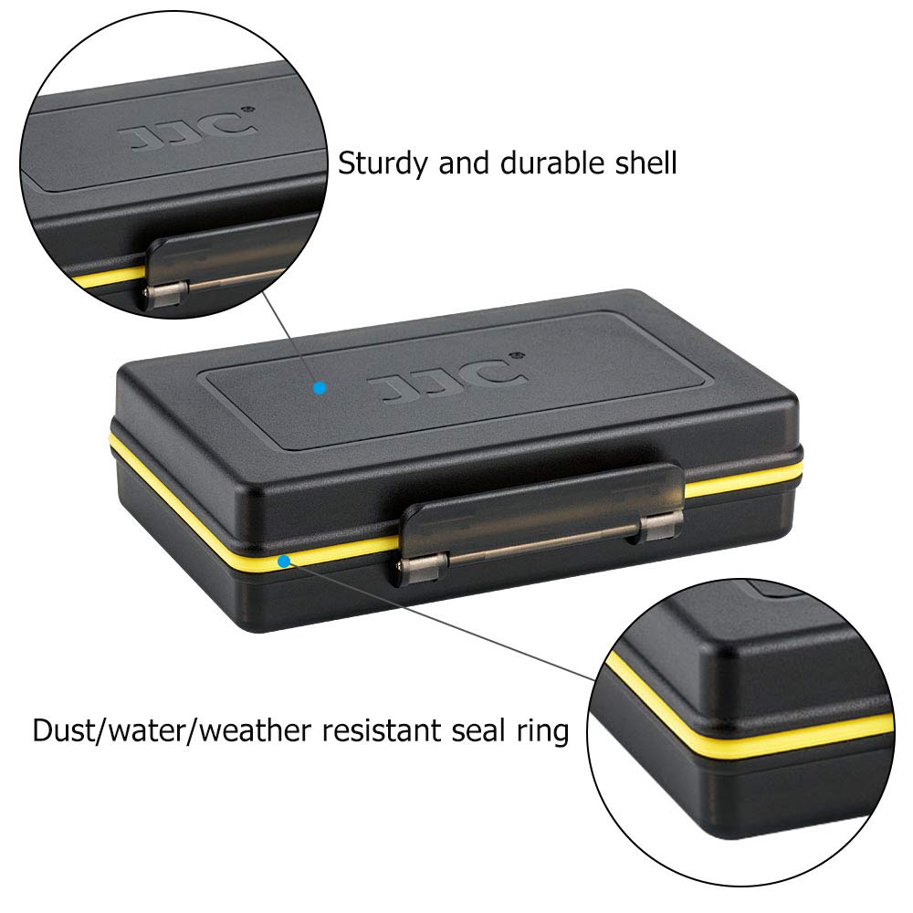 JJC SD Card Holder Case for 6 SD SDHC SDXC Memory Cards with 2 Slots for Canon LP-E6 LP-E6N on 5D Mark IV III II 5Ds 5DsR 6D 6D Mark II 7D 7D mark III II 80D 70D 60D