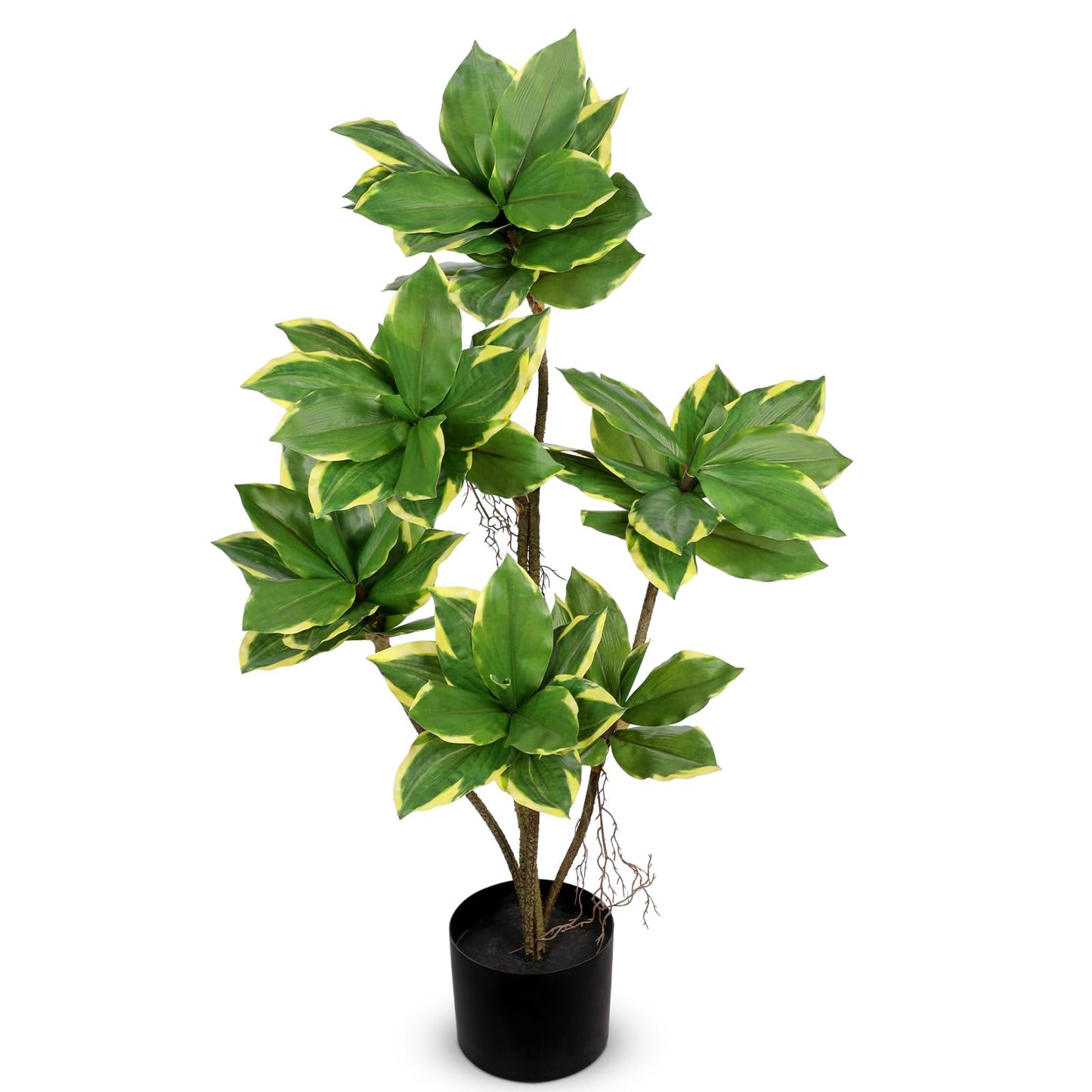 Artificial Tree 2.95Ft Faux Agave Plant Fake Tropical Yucca Palm Tree with 6 Heads in Pot Fake Dracaena Plants Tree for Home Decor Modern Office House Decoration Housewarming Gift Green
