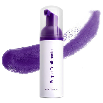 Purple Toothpaste for Teeth Whitening,Purple Teeth Whitening Kit,Tooth Stain Removal Colour Corrector