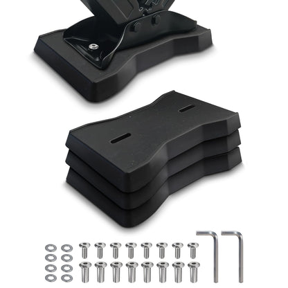 HOXWELL RV Stabilizer Jack Pads 4 Pack, Heavy Duty Solid Rubber Scissor Jack Leveling Blocks, RV Jack Foot Protection Pads for Trailer, Camper & 5th Wheels, Non-Slip Sturdy Support, Black