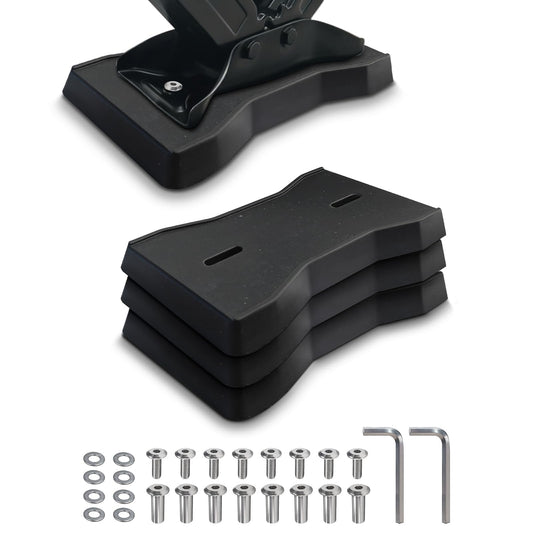 HOXWELL RV Stabilizer Jack Pads 4 Pack, Heavy Duty Solid Rubber Scissor Jack Leveling Blocks, RV Jack Foot Protection Pads for Trailer, Camper & 5th Wheels, Non-Slip Sturdy Support, Black