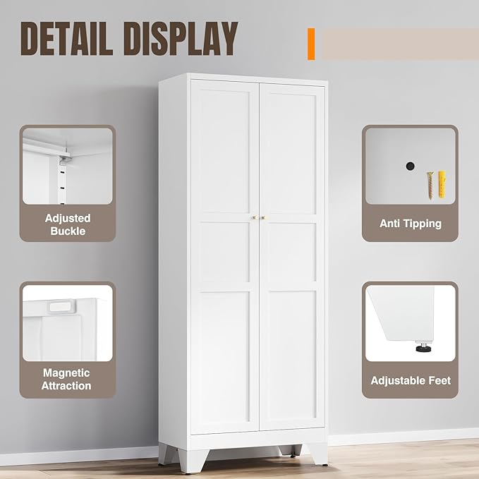 Yizosh Metal Pantry Cabinet,