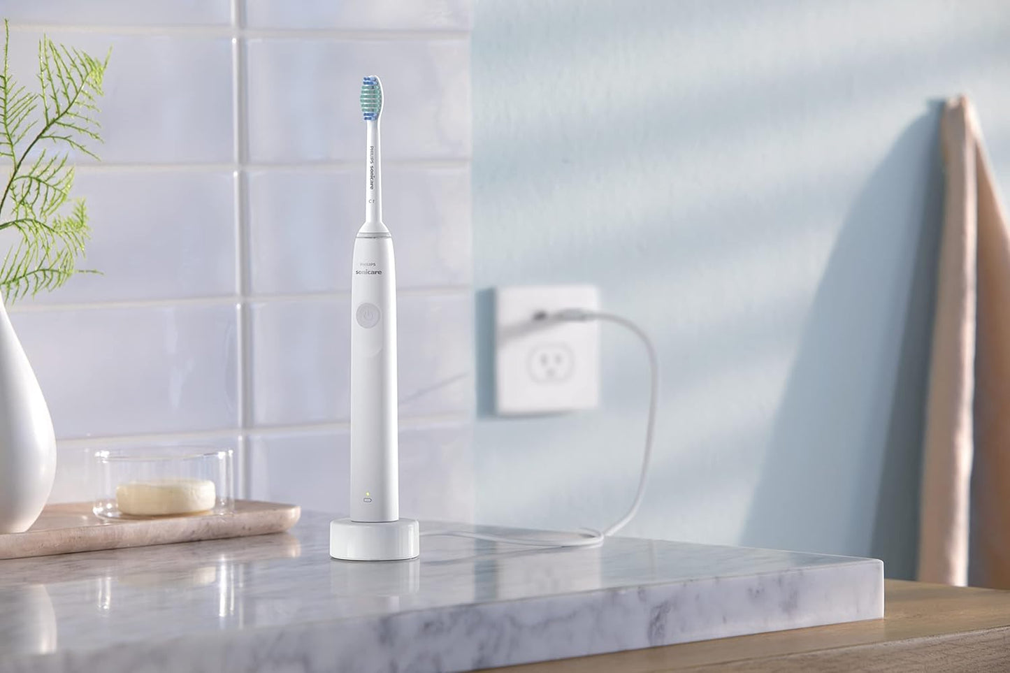 PHILIPS Sonicare 1100 Power Toothbrush, Rechargeable Electric Toothbrush, White Grey HX3641/02