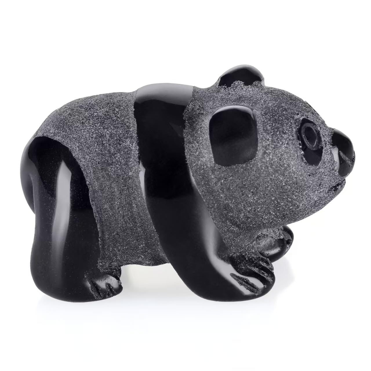 Bosfante 2" Obsidian Panda Figurine for Harmony& Resilient Gentleness,Panda Bear for Quiet Power of Nature,Panda Decor for Homes&Offices