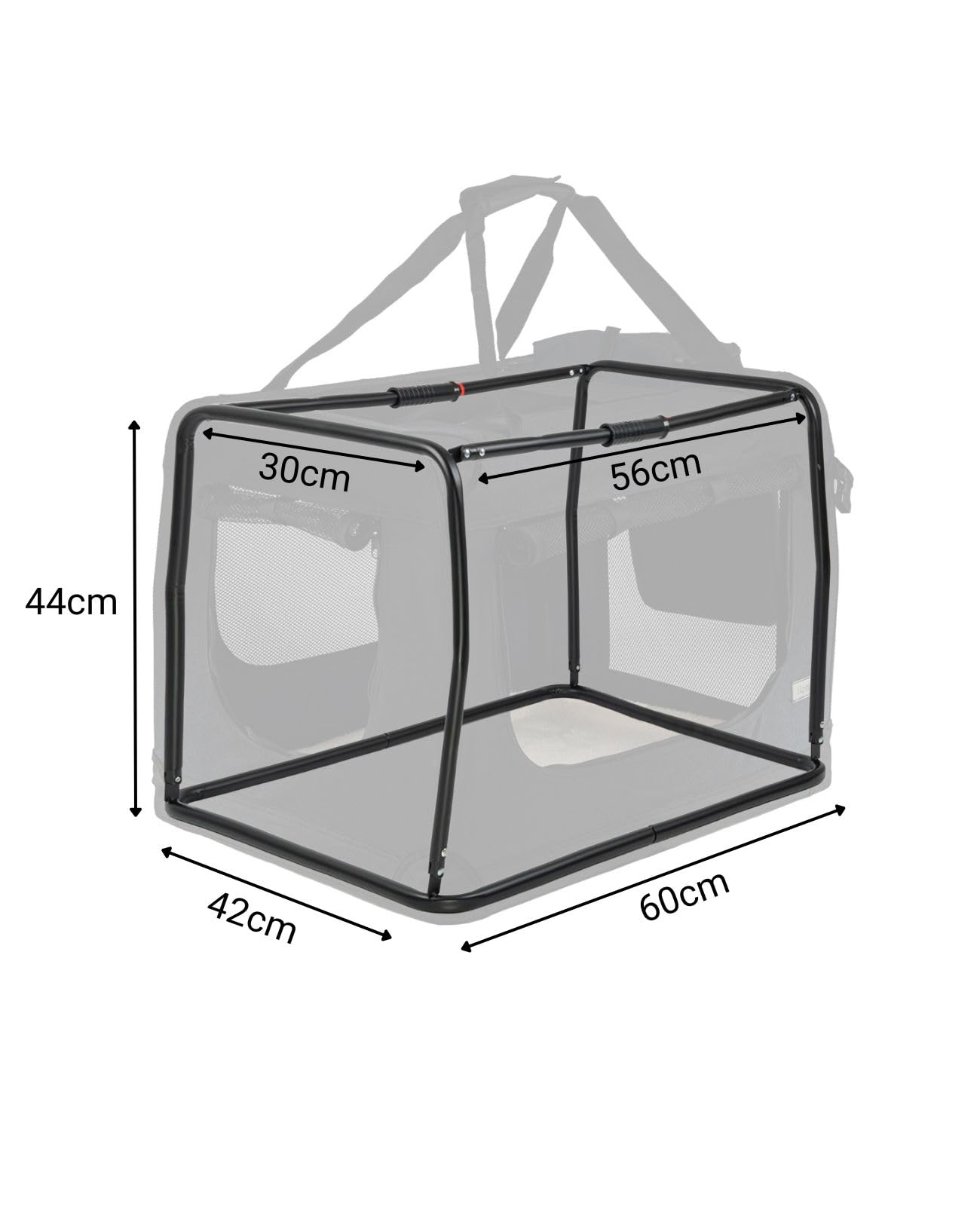 lionto Dog transport box foldable for travel & car, 60x42x44 cm, sturdy transport box with carrying handles & blanket for cats & dogs up to 12 kg, sturdy fabric dog box for small & large, black