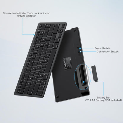 OMOTON Bluetooth Keyboard Compatible with Mac, Compact Wireless Keyboard Compatible with MacBook Pro/Air, iMac, Mac mini/Pro Laptop and PC (Silver)