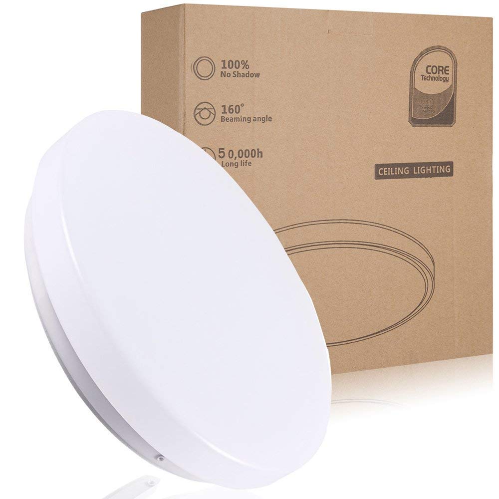 RAWNICE Bathroom Lights Ceiling,24W,4000K Natural White 29CM,Round Indoor Flush Mount Ceiling Lamp for Bedroom Bathroom Kitchen Hallway Office Stairwell