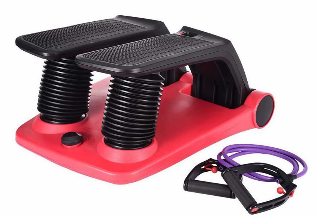 Stepper Climber Fitness Machine, Air Stair Climber Stepper Machine, Cardio Training Step Climber Machine Adjustable Fitness Exercise Machine Resistance Bands, Comfortable Foot Pedals