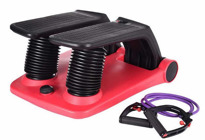 Stepper Climber Fitness Machine, Air Stair Climber Stepper Machine, Cardio Training Step Climber Machine Adjustable Fitness Exercise Machine Resistance Bands, Comfortable Foot Pedals