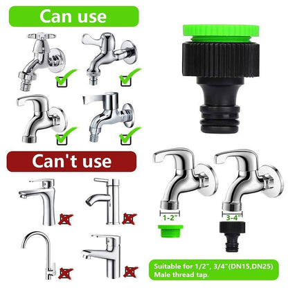 Yiting Expandable Garden Hose 25ft/50ft/100ft/125ft/150ft/200ft, 3 Times Flexible Expanding Magic Garden Water Hose Pipe with 8 Function Spray Nozzle and 3/4"&1/2" Hose Connect Fittings (Green, 25FT)