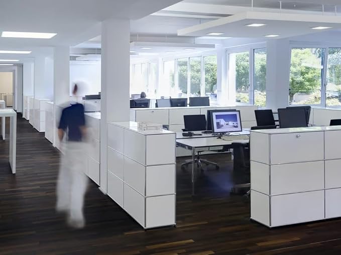 Modern Storage Cabinet White H, Home Office Cabinet, Versatile Free-Standing