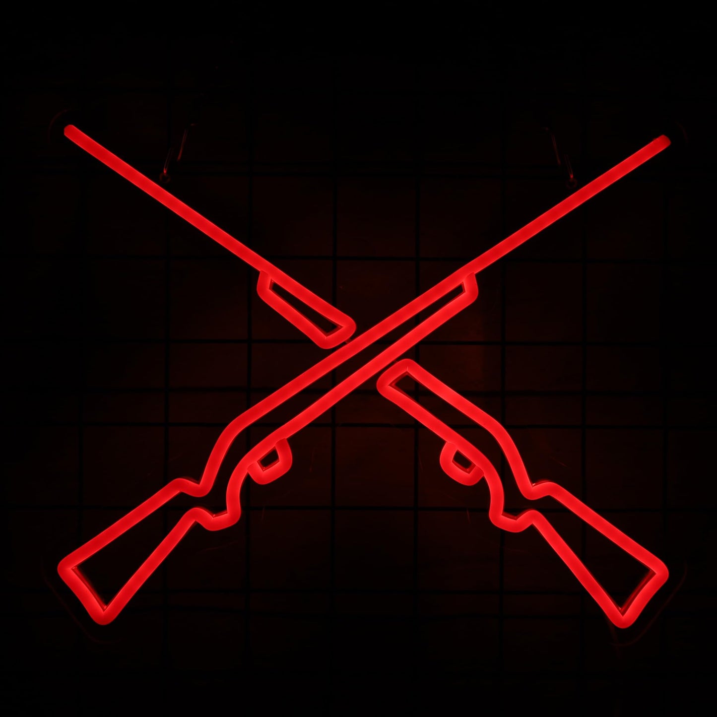 Hunting Rifles Gun Neon Sign USB Powered for Hunting Shop Decor Gun LED Neon Signs Led Neon Gun Light Sign for Wall Decor Game Room Man Cave Gun Club Party Shop Bar Hub Birthday Gifts 15.2 * 12.52 In