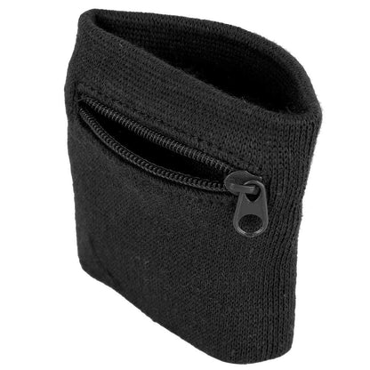 Haosie Wrist Wallet Bag - Breathable Sweatband with Key Holder, Coin Storage for Running, Cycling, Gym (Black)