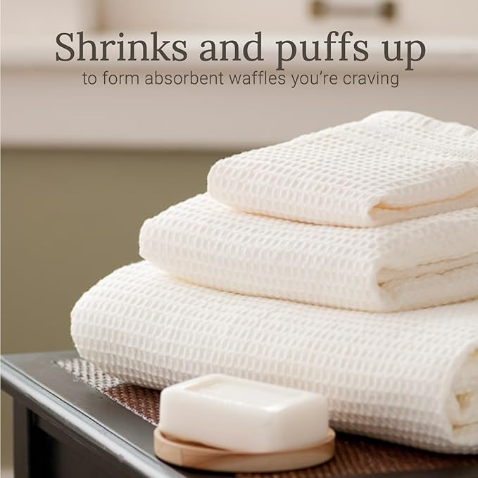 GILDEN TREE Waffle Towel Set Quick Dry Thin | 2 Bath Towels | 2 Hand Towels | 2