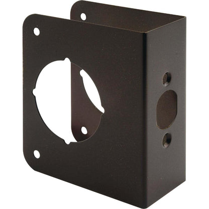 Prime-Line U 10745 Brass Lock and Door Reinforcement Plate for 1-3/4 In. Thick Doors, Bronze Finish (Single Pack)