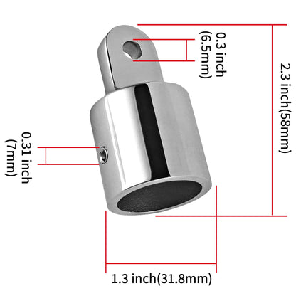 Laorde 316 Stainless Steel Bimini Top Eye End Cap 7/8 inch and 1 inch Marine Grade Heavy Duty Bimini Top Parts for Boats with L Shape Hex Key (1 inch 4 Pack)