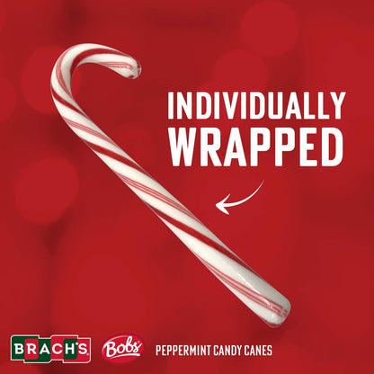 BrachsCandy Canes Peppermint - Individually Wrapped Bulk Christmas Candy Canes - Holiday Classic Candy - Stocking Stuffer Candy - Bulk Candy Box (36 Count)