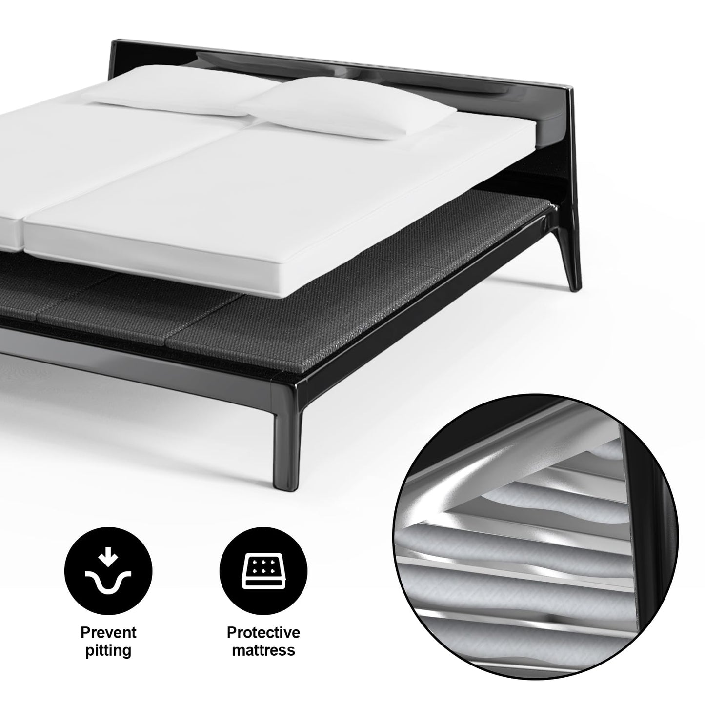 Yarfyk King Size 76x80'' ﻿Folding Spring Box,Bunkie Board 10MM, Light and Thin, Breathable,Moisture Resistant Bunkieboards