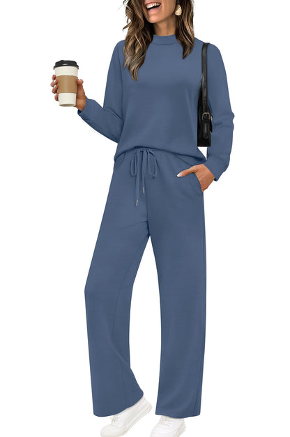 Sampeel Two Piece Sets for Women Mock Neck Matching Sets Loungewear Fall Clothes Travel Outfits Fashion 2025 XS-2XL