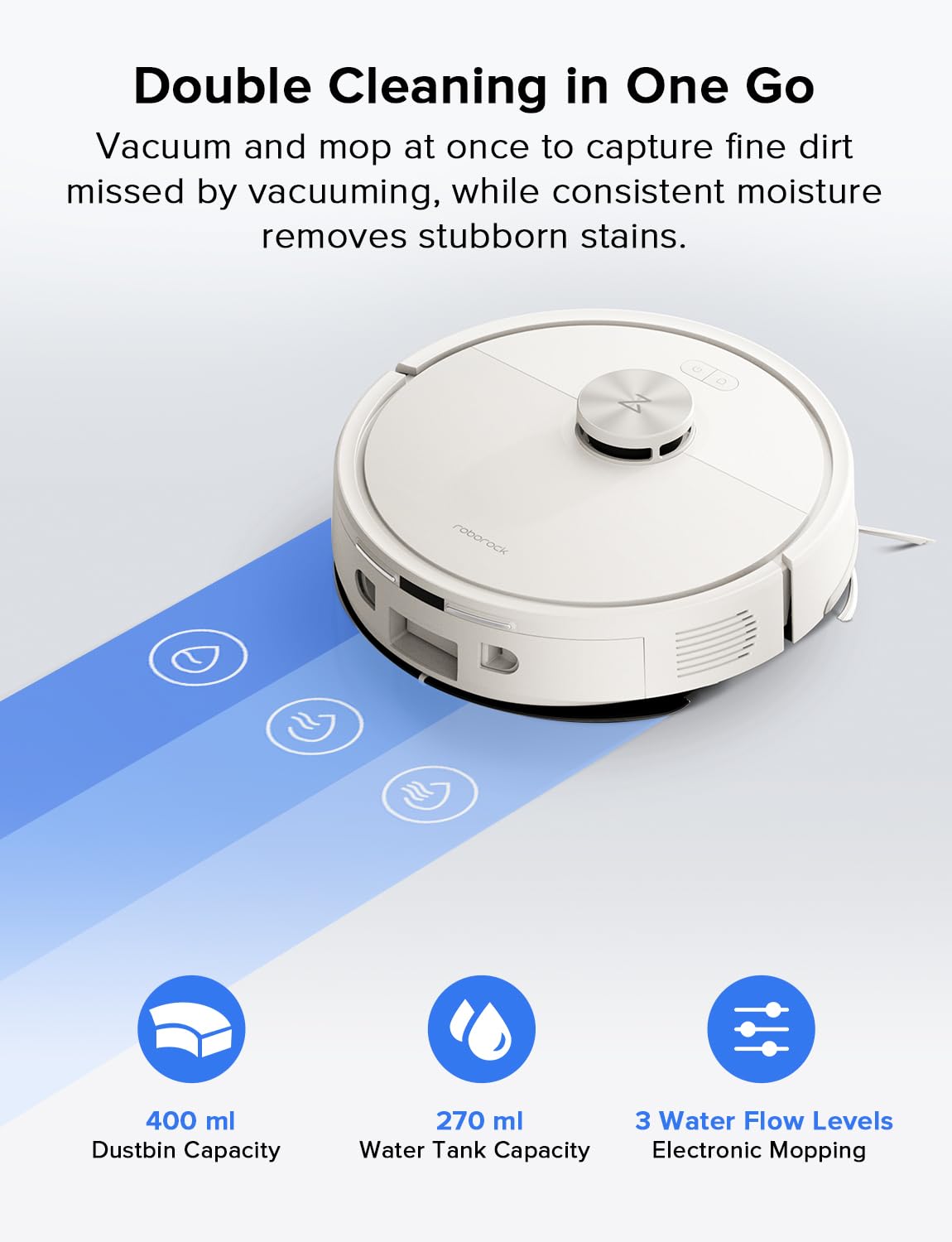 roborock Q7 L5 Robot Vacuum and Mop Combo, 8,000Pa Suction, Upgraded from Q5 Pro, Dual Anti-Tangle System, LiDAR Navigation, Multi-Level Mapping, Self-Charging Robotic Vacuum Cleaner, Black