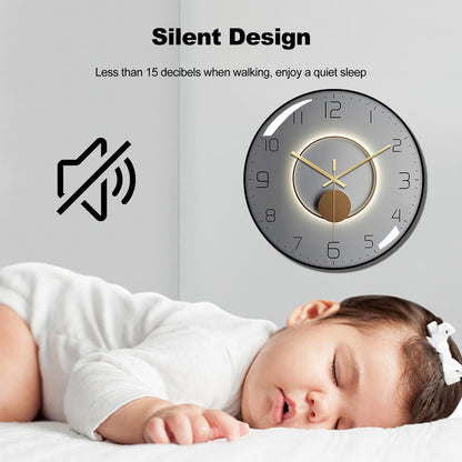 Ergocar Wall Clock, Art Deco Wall Clock, Non-Ticking Silent Modern Metal Wall Clock, Suitable for Living Room, Bedroom, Office,Study Room