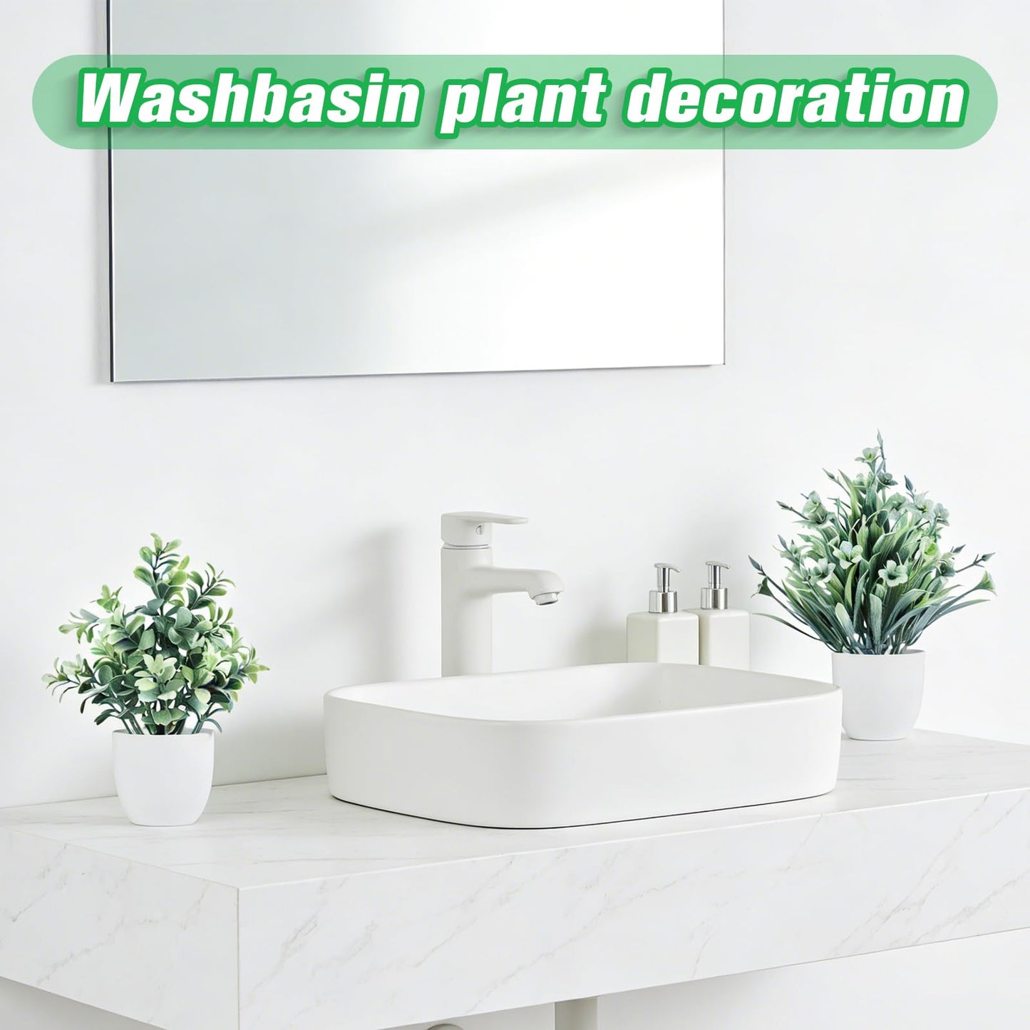 TngsChryxia 6pcs Mini Fake Plants Office Decor for Women, Small Artificial Plants Home Spring Decor Living Room, Indoor Small Plant Potted Faux Greenery for Farmhouse Bathroom Decorations