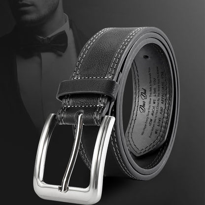 TATLETATLE Personalized Engraved Leather Belt for Dad Custom BEST DAD Leather Belt with Name for Dad Daddy Husband Grandpa on Fathers Day (Belt-C01)