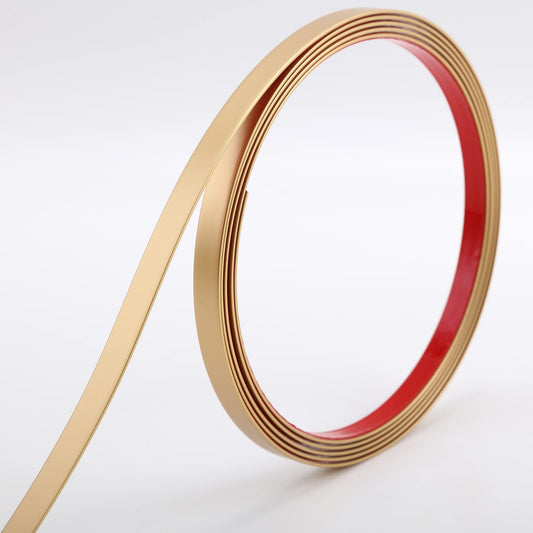 Gold Molding Trim Peel and Stick, Flexible Mirror Border Design, Wall Ceiling Floor Cabinet Tile Edge Moulding, 5m x 2cm