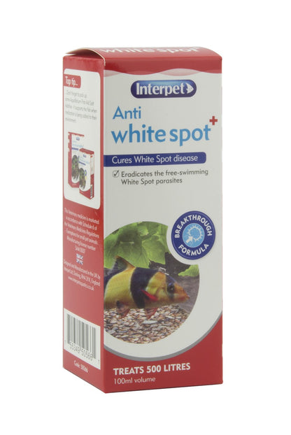 Interpet Anti White Spot Aquarium Fish Treatment, Cures White Spot Disease, Eradicates Free-Swimming White Spot Parasites, 100 ml, Treats 500 litres
