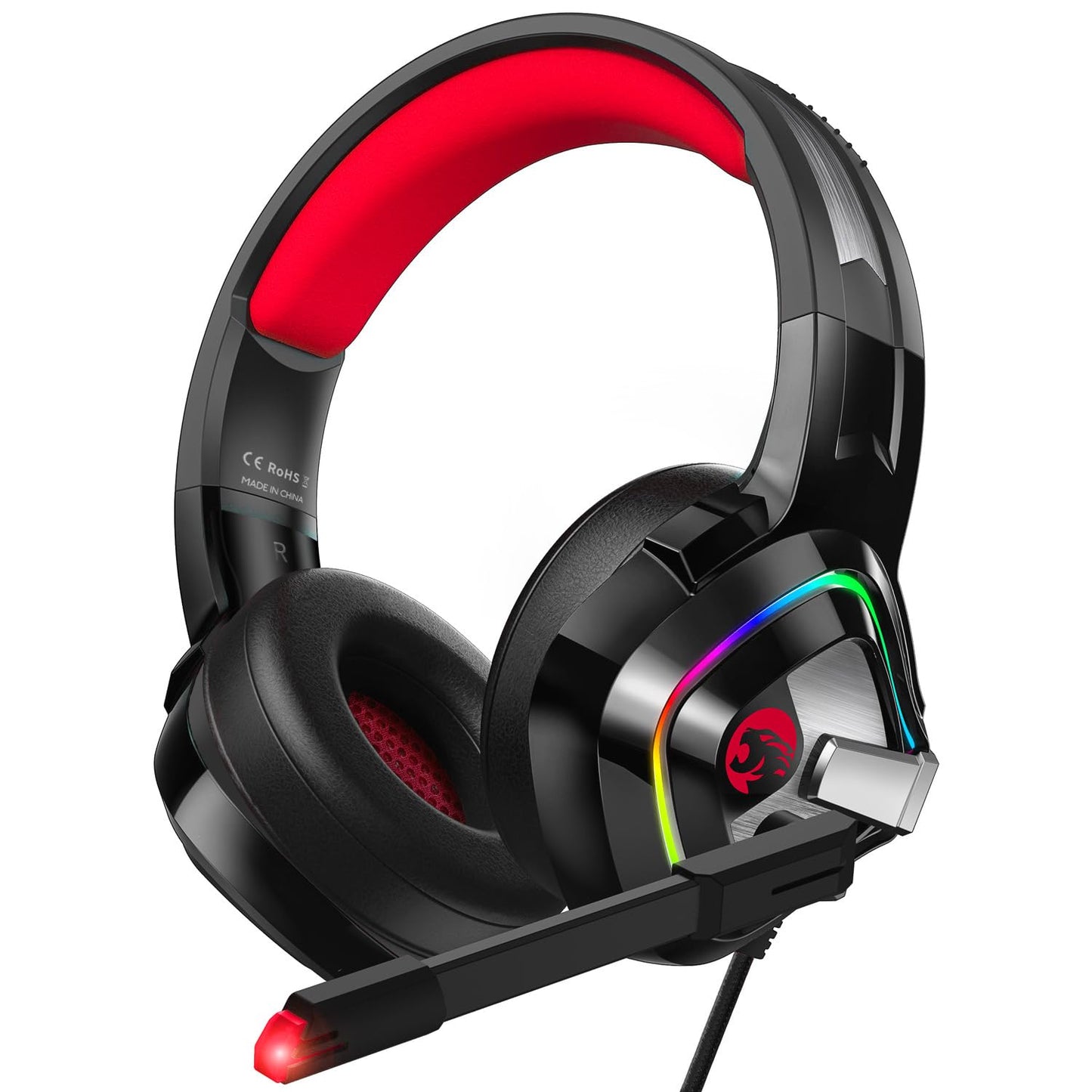 ZIUMIER Gaming Headset for PC, PS4, PS5, Xbox One, Xbox Series S/X, Switch, Noise Canceling Microphone, Stereo Surround Sound, 3.5mm Wired Gaming Headphones