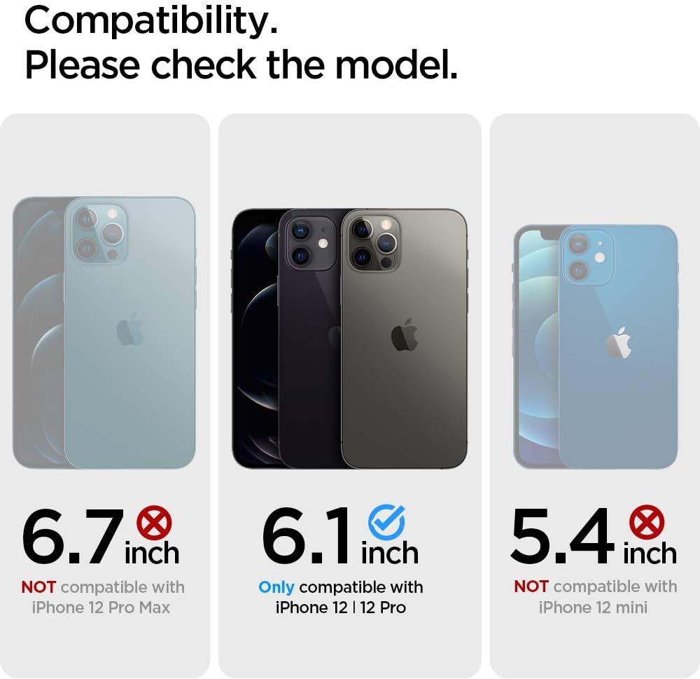 Spigen Tempered Glass Screen Protector [GlasTR EZ FIT] designed for iPhone 12 (2020) / iPhone 12 Pro (2020) [Case Friendly] - 2 Pack