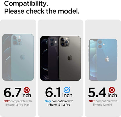 Spigen Tempered Glass Screen Protector [GlasTR EZ FIT] designed for iPhone 12 (2020) / iPhone 12 Pro (2020) [Case Friendly] - 2 Pack