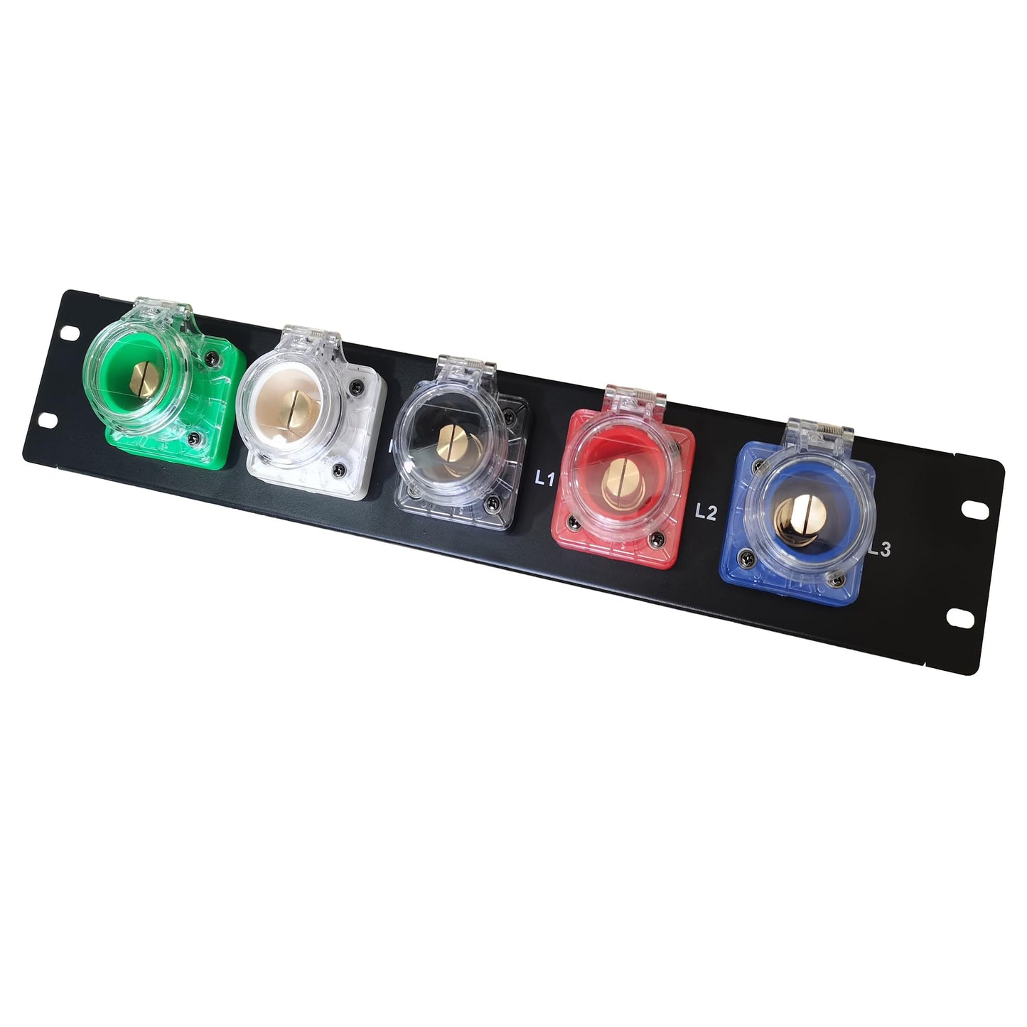 JUNMAN 400A Camlock Input Panel 3 Phase 2U Rack Size with 400A Camlock Sockets and Connectors for Power Distro Distributor Box