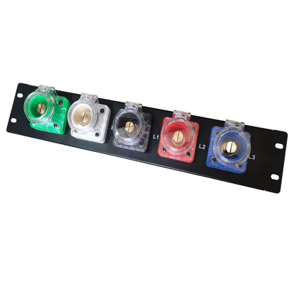 JUNMAN 400A Camlock Input Panel 3 Phase 2U Rack Size with 400A Camlock Sockets and Connectors for Power Distro Distributor Box