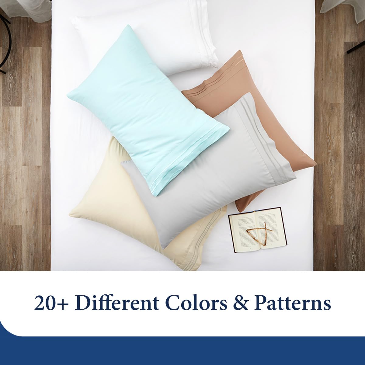 Cosy House Collection Everyday 1500 Series Bed Sheet Set - Ultra Soft & Cool Hotel Luxury Bedding - Deep Pocket - Wrinkle, Stain and Fade Resistant - 4 Piece Set (Queen, Midnight Blue)