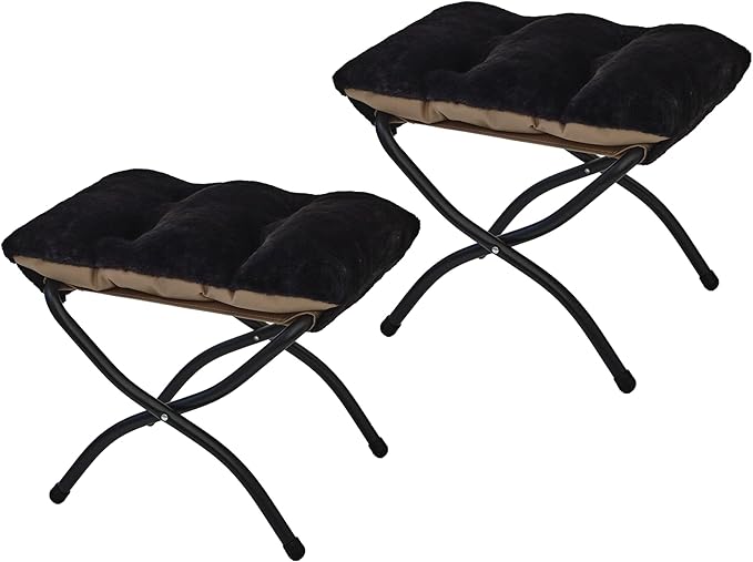 15" Folding Ottoman, Foldable Footrest Stool, Small Foot Stool
