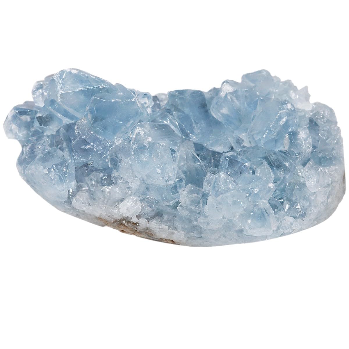 SUNYIK 1.5x1.1x0.9(150g) Natural Raw Celestite Crystal Cluster Geode, Irregular Blue Celestite Raw Crystal Mineral Specimens for Reiki Healing Home Office Desktop Decoration