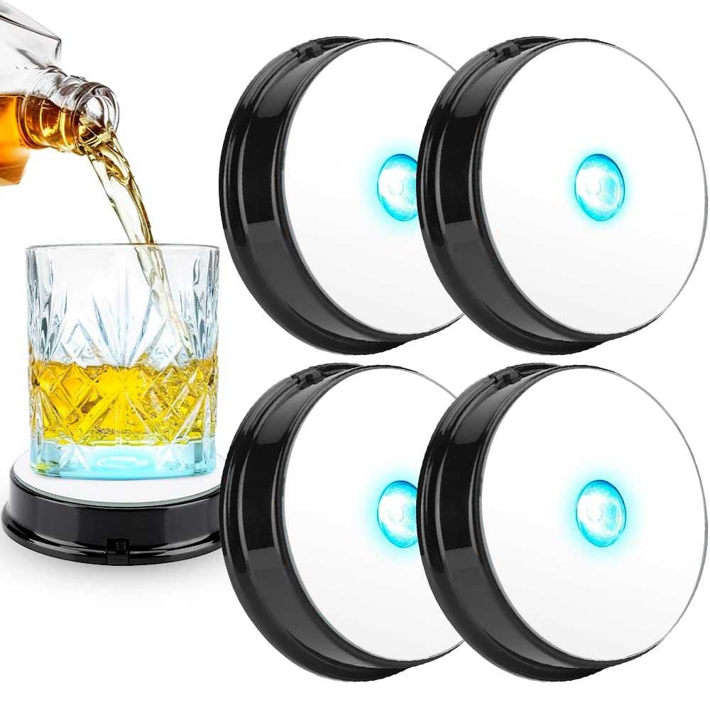 Watris Veiyi 4PCS LED Display Base, Colorful LED Light Base Stand for Crystals Glass Jewelry Art Gift