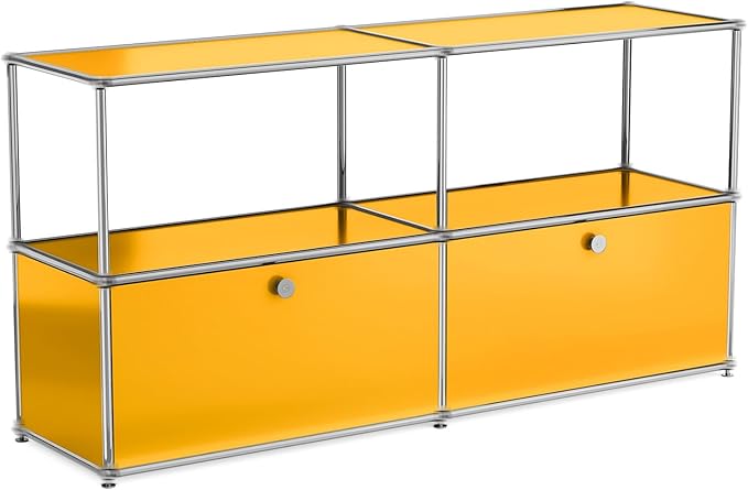 Modern Storage Cabinet Yellow F Versatile Free-Standing Organizer