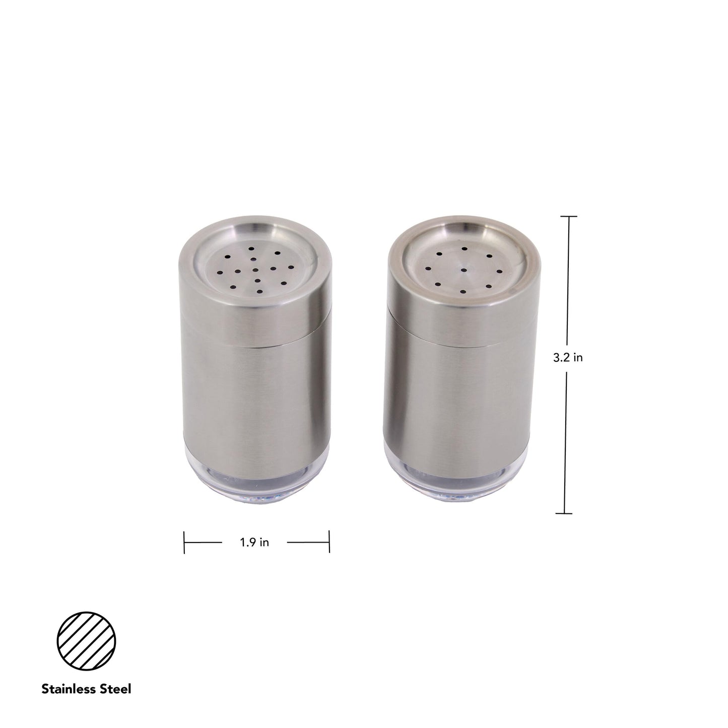 KitchenAid Salt and Pepper Shaker Set, Stainless Steel, Set of 2