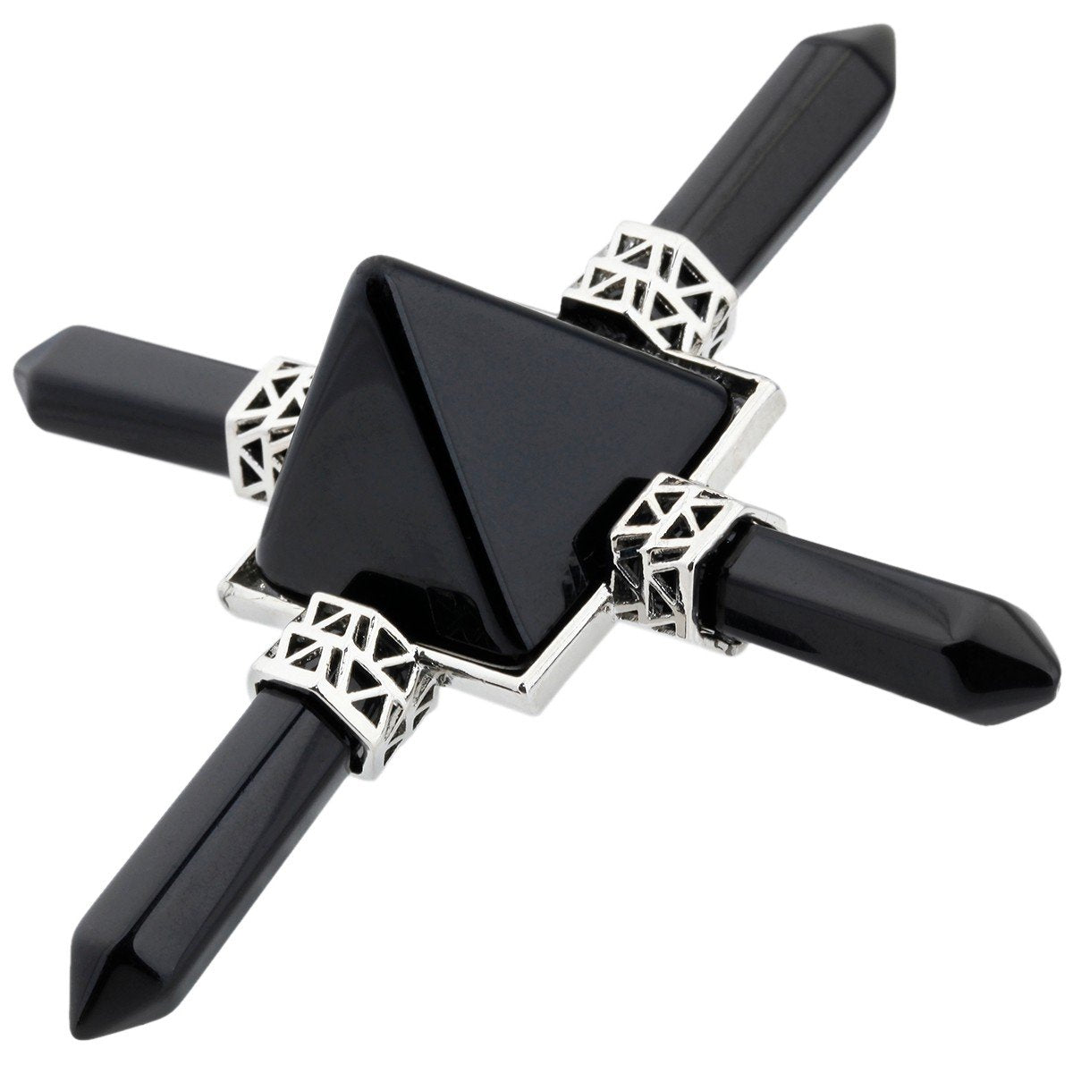 Rockcloud Pyramid Energy Generator, Reiki Chakra Healing Crystal Stone,Black Obsidian