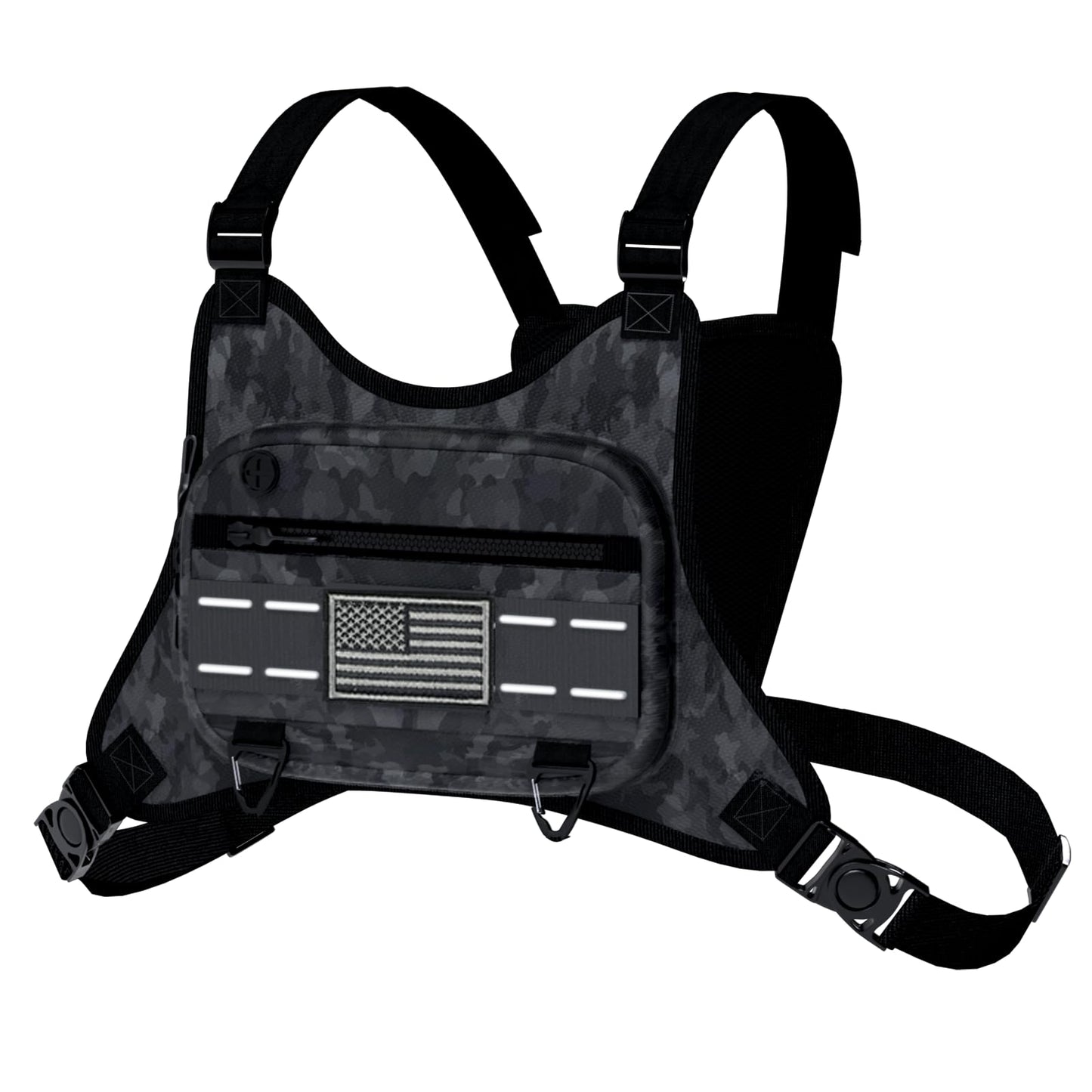 Sports Chest Bag For Men Women, Running Vest Bag With Built,Phone Holder For Workouts&Ski&Cycling&Hiking,Motorcycle Accessories