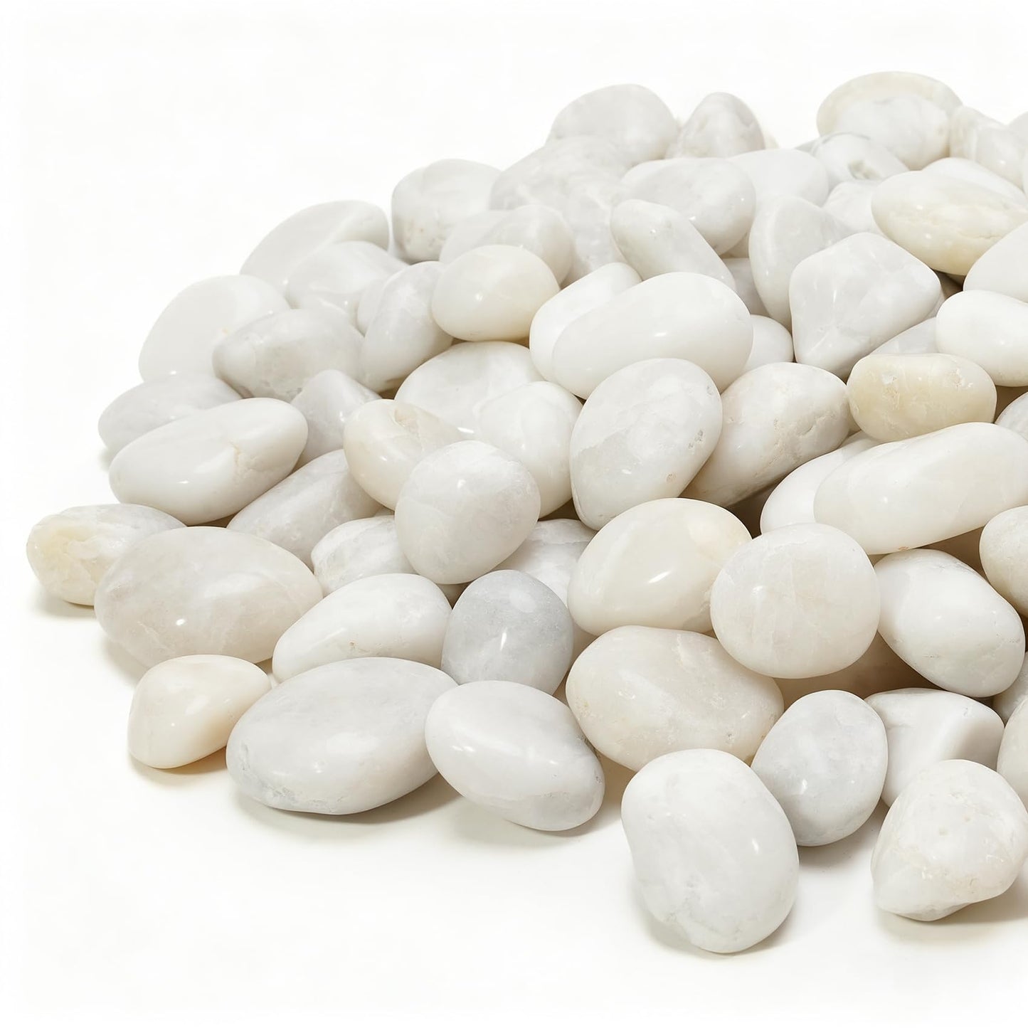 Mr. Fireglass 5lb White River Rocks, 3/8 inch Natural Decorative Polished Pebbles Aquarium Gravel Stones for Landscaping, Indoor Plants, Vase, Succulent, Fish Tank