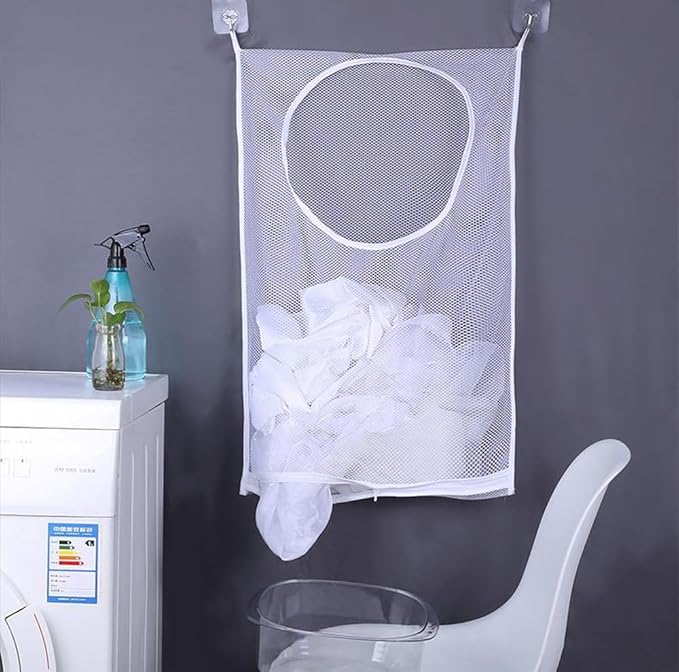 ZIIYAN 2 Pack Door Hanging Laundry Hamper Bag, Mesh Laundry Bag, Large Dirty