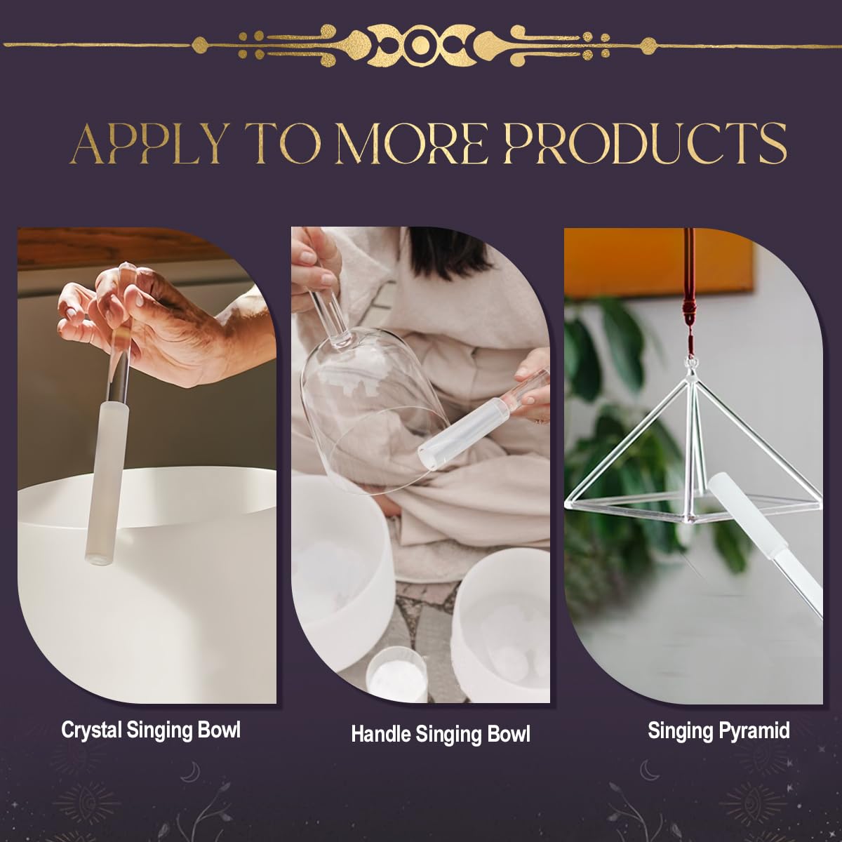 UPCEED Singing Bowl Mallet Clear Acrylic Base Silicone Rubber Striker Mallet for Playing Quartz Crystal Singing Bowl with Bundle Pocket(Clear)