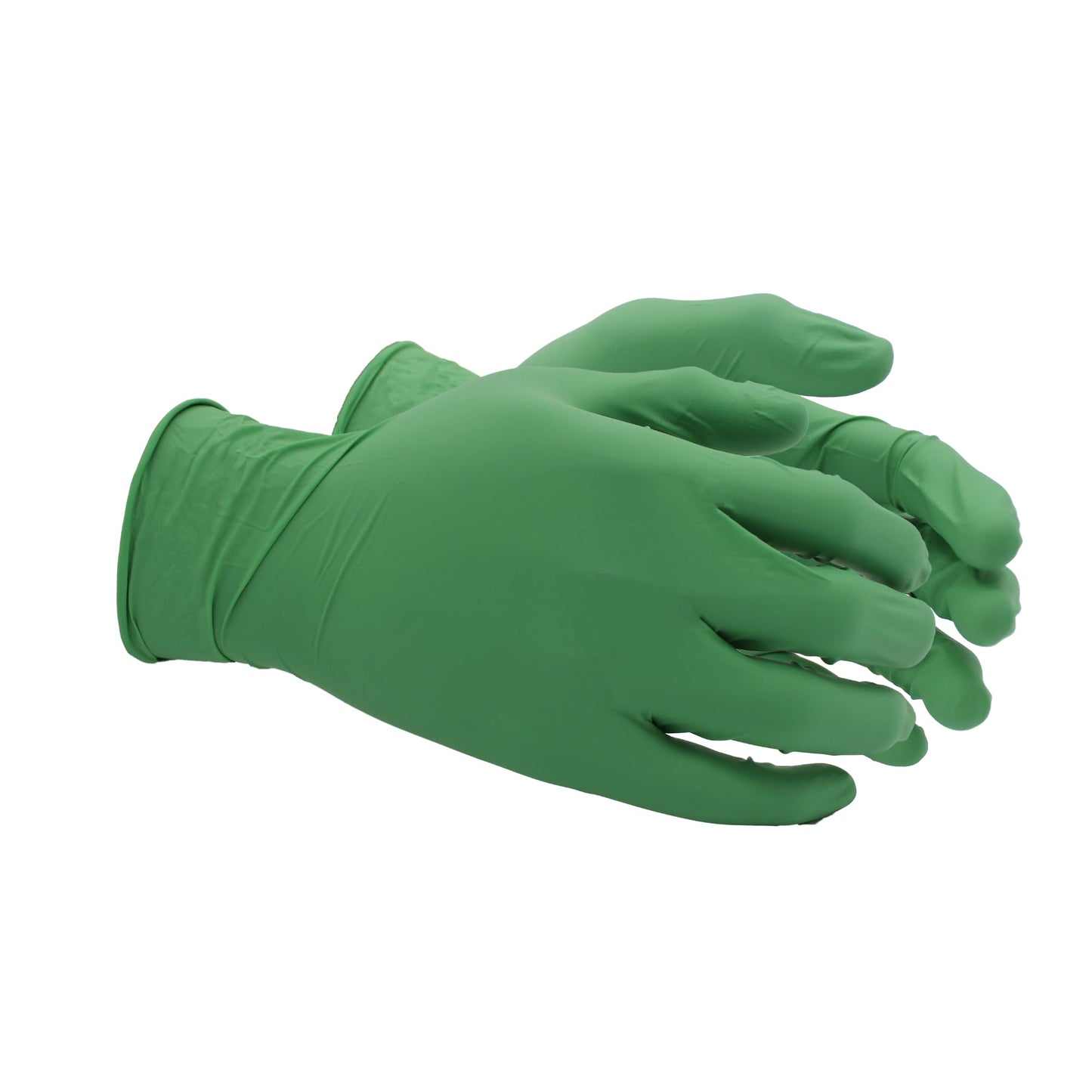 SHOWA 6110PF Disposable Biodegradable Nitrile Powder Free Work Glove, 240mm long, .1mm thick, Green, M