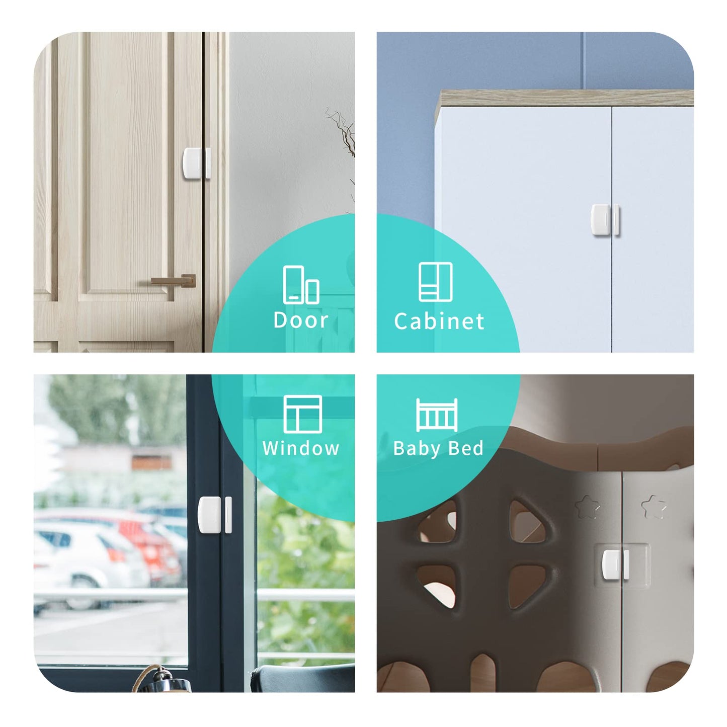 THIRDREALITY Zigbee Contact Sensor 4 Pack, Door and Window Monitor, Home Automation,Works with Home Assistant,SmartThings,Aeotec,Homey,Hubitat or Echo Devices with Build-in Zigbee Hub,hub Required