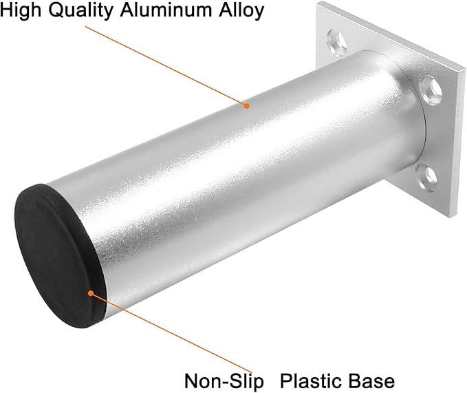 Set of 4 Aluminum Alloy Furniture Legs 4.7 Inch Height, 1.5 Inch Diameter