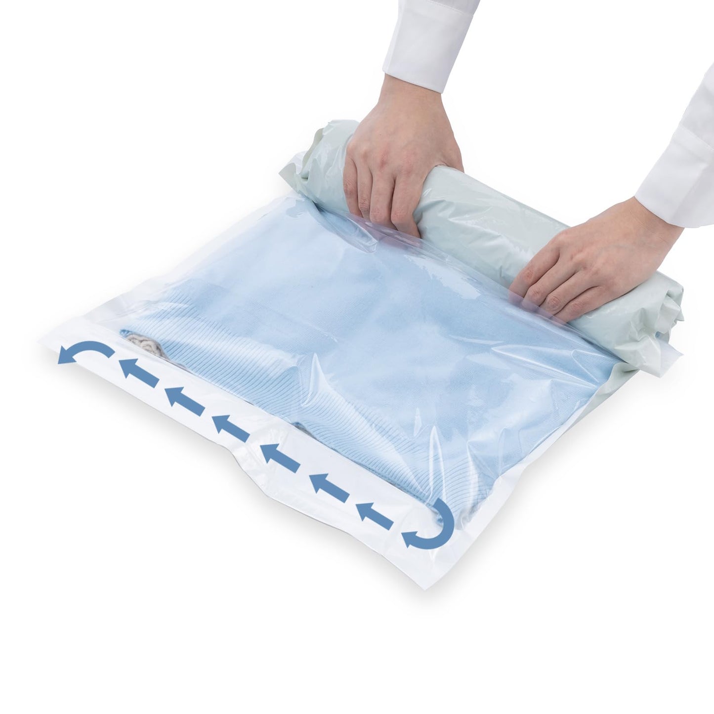 TAILI 12 Pack Travel Compression Bags, Roll Up Space Saver Combo (6 Large, 6 Medium), No Vacuum Needed Reusable Packing Bags for Luggage, Suitcase, Backpack, Travel Essentials